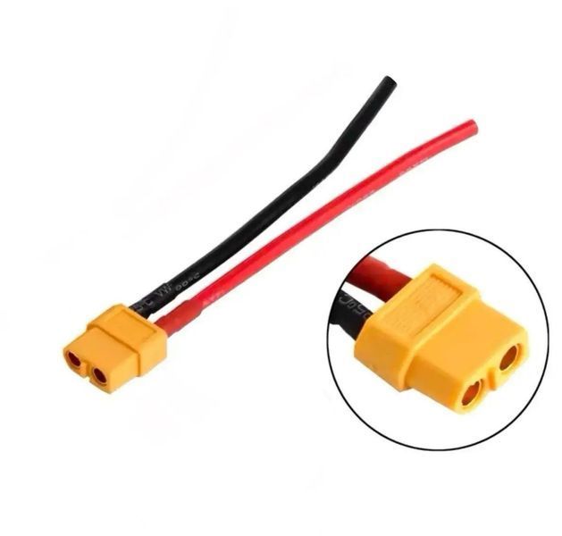 Конектор XT60 Amass з ковпачком, кабель 14awg 8,5см червоний, 17,5см чорний 17200 фото