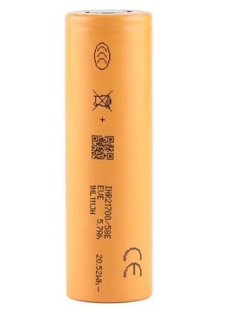 Аккумулятор Li-ion EVE 21700 58E 5700mah, 16,8А 16956 фото