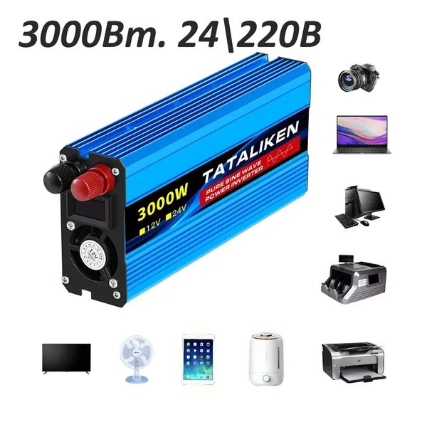 Инвертор TATALIKEN 24v/220v 3000wt пиковая, чистая синусоида 15962 фото