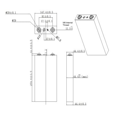 Акумуляторна комірка LISHEN LiFePO4, 3.2V 130Ah 02313 фото