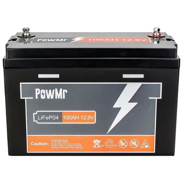 LiFePO4 акумулятор PowMr 12V 100Ah (1 КВт) &mdash; для ДБЖ, інвертора, дому та сонячних систем 16050 фото