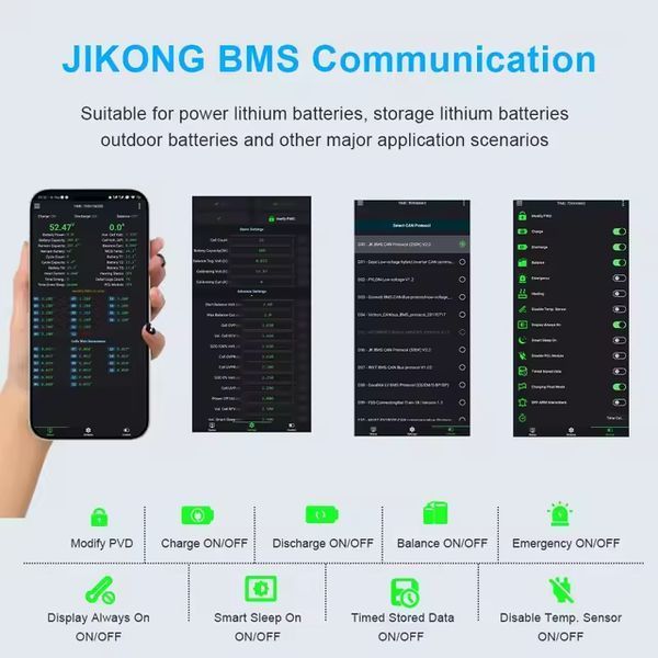 JIKONG Smart BMS JK-B2A20S20P 8S-20S 200A з активним балансиром 2A, Bluetooth 17450 фото