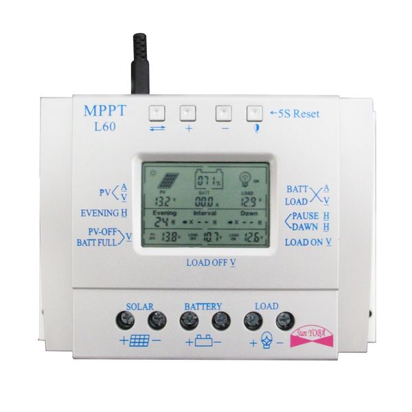 Контроллер заряда для солнечных батарей Y-SOLAR MPPT L60 (12-24V 60A) + USB5V1.5A 06433 фото